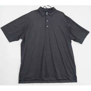 FootJoy Mens 2XL Black Grey Houndstooth Performance Golf Polo Shirt Short Sleeve